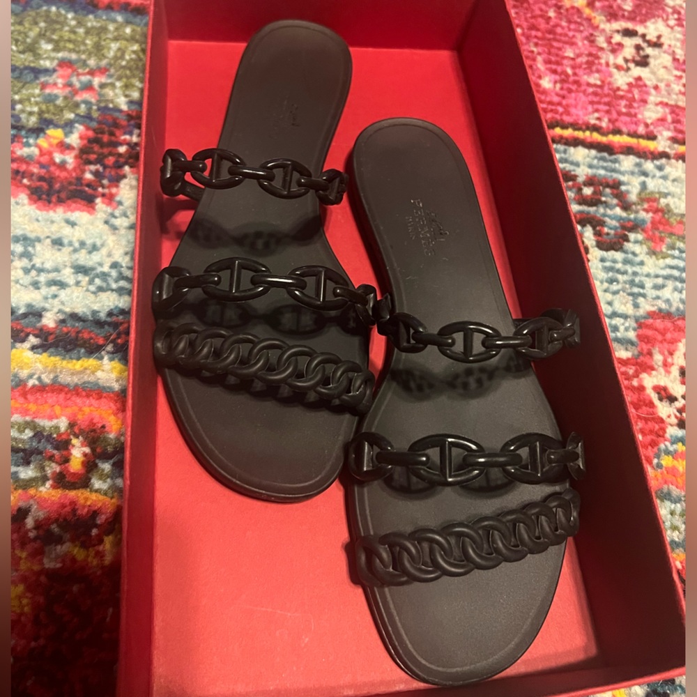 Hermes Rivage Jelly Sandal Black EU 36. Never worn.
